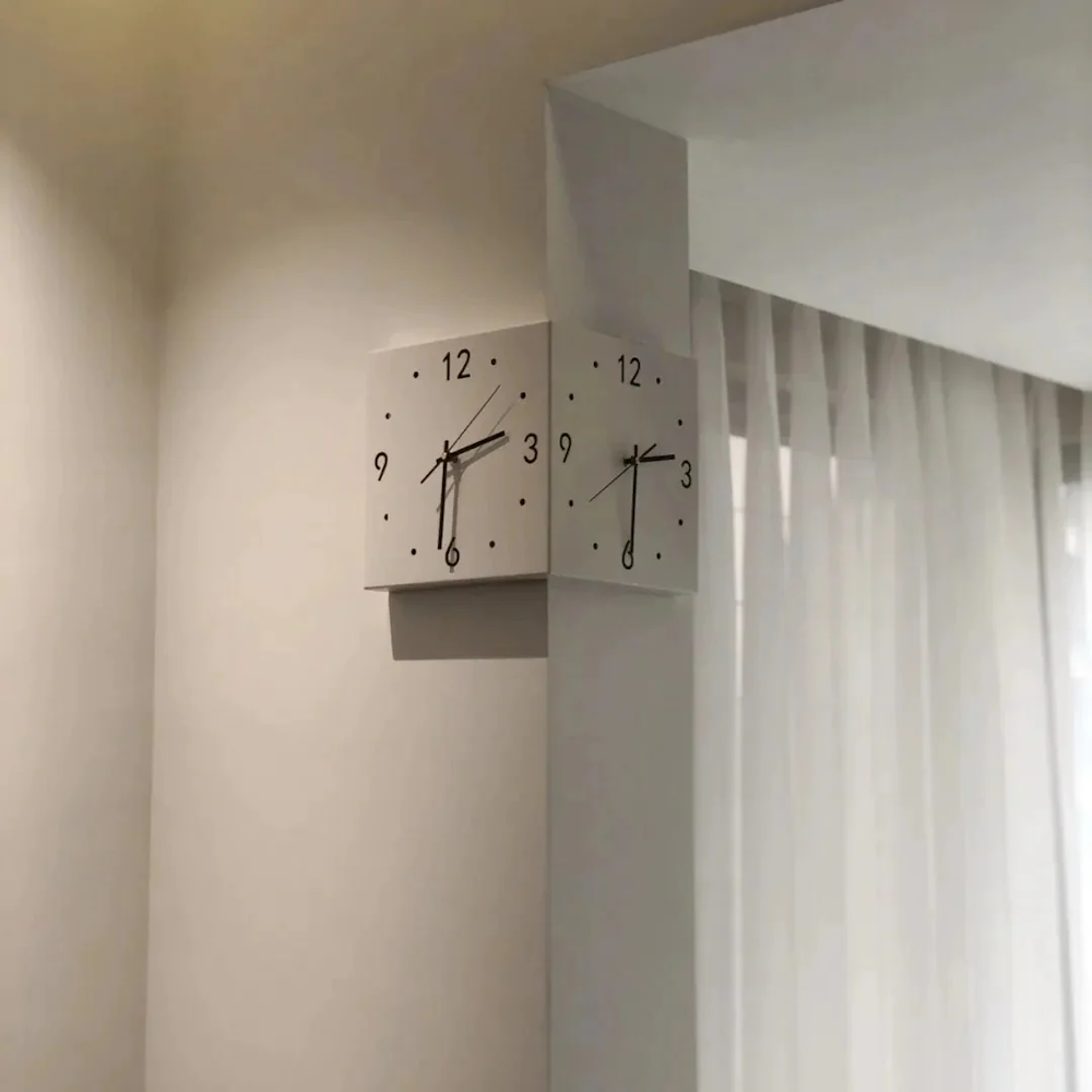 Two-Faced Corner Wall Clock