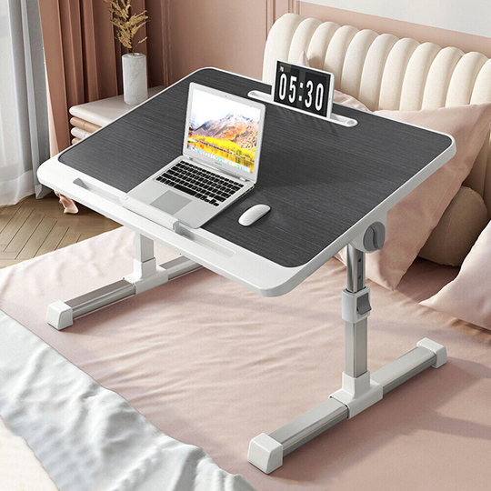 Adjustable Laptop Bed Table with Heights and Angles - Black